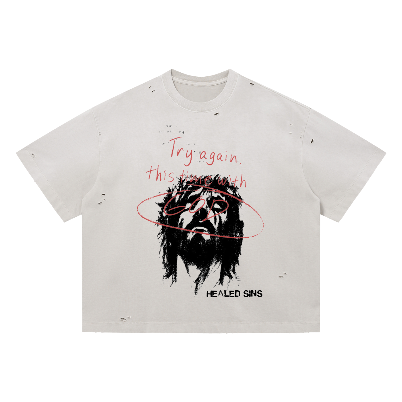 TRY,AGAIN,THIS,TIME,WITH,GOD,VINTAGE,TEE,COTTON